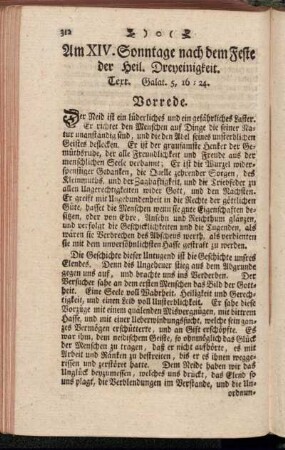 Am XIV. Sonntage nach dem Feste der Heil. Dreyeinigkeit. - Am XVIII. Sonntage nach dem Feste der Heil. Dreyeinigkeit.