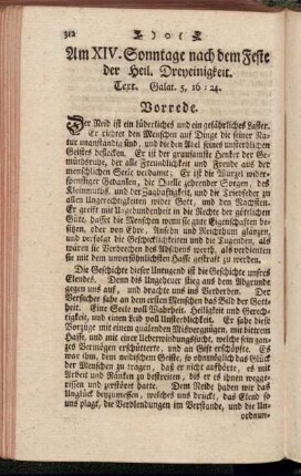 Am XIV. Sonntage nach dem Feste der Heil. Dreyeinigkeit. - Am XVIII. Sonntage nach dem Feste der Heil. Dreyeinigkeit.