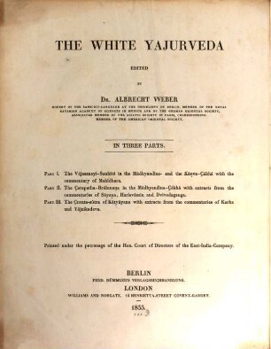 The White Yajurveda. 2, The Çatapatha-Brâhmaṇa in the Mâhyandina-Çâkhâ