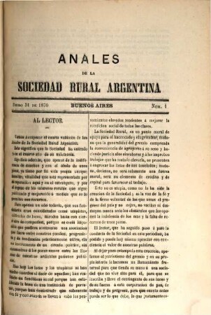 Anales de la Sociedad Rural Argentina : revista pastoril y agrícola. 4, 4. 1870