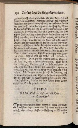 Auszug aus den Denkwürdigkeiten des Herrn von Feuquieres. S. 191