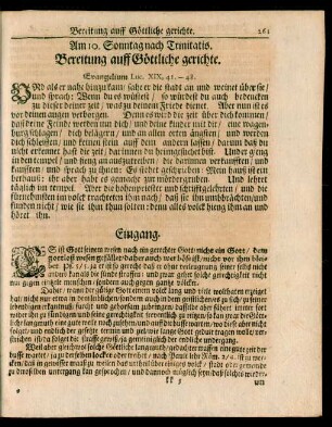 Am 10. Sonntag nach Trinitatis. Bereitung auff Göttliche gerichte