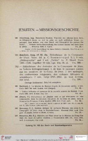 Jesuiten. - Missionsgeschichte (Nr. 380 - 413)