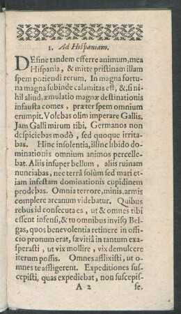 1. Ad Hispaniam.