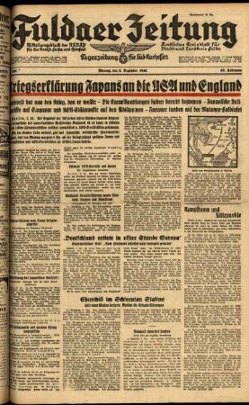 Ausgabe vom Montag, den 08. Dezember 1941.