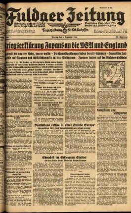 Ausgabe vom Montag, den 08. Dezember 1941.