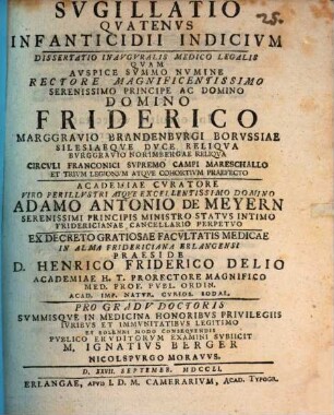 Svgillatio qvatenvs infanticidii indicivm : dissertatio inavgvralis medico legalis