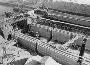 Baustelle zweite Kammer Schleuse Schwabenheim