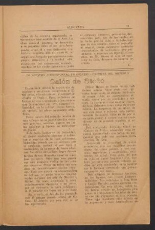 Crónicas del momento : Salón de otoño. De nuestro corresponsal en Rosario.