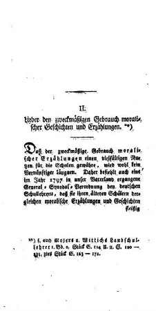 Ueber den zweckmäßigen Gebrauch moralischer Geschichten und Erzählungen
