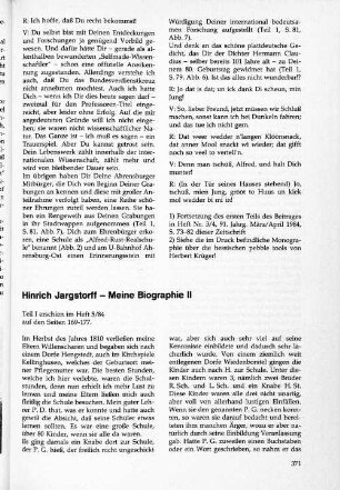 Hinrich Jargstorff - Meine Biographie II