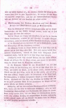 c) Entfernung der steilen Stellen auf der Hauptstraße bei Schlüchtern und zu Gelnhausen.