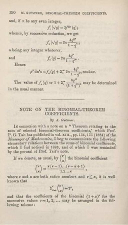 Note on the binomial-theorem coefficients.