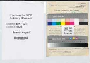 Entnazifizierung August Sahner , geb. 28.08.1889 (Kaufmann)