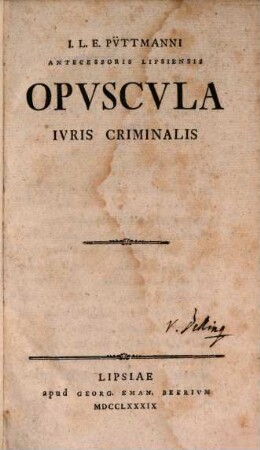 Opuscula iuris criminalis
