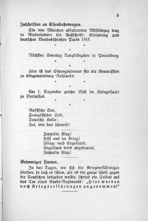 Grimmiger Humor.