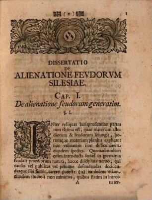 Diss. iuris feud. de alienatione feudorum Silesiae