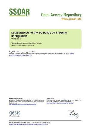 Legal aspects of the EU policy on irregular immigration
