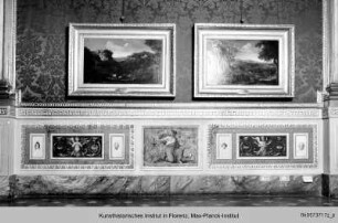 Decken- und Wanddekoration : Wanddekoration mit Allegorien und Tugenden : Sockeldekor mit Grotesken und weiblicher Figur (Prudentia?)