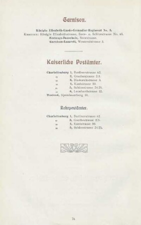 Garnison ; Kaiserliche Postämter
