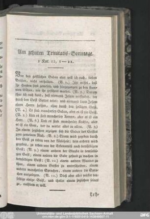 Am zehnten Trinitatis-Sonntage. 1 Kor. 12, 1-11.