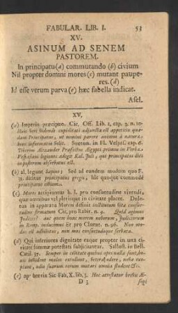 XV. Asinum Ad Senem Pastorem.