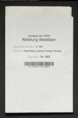 16 Briefe des Gatten Ludwig Vincke