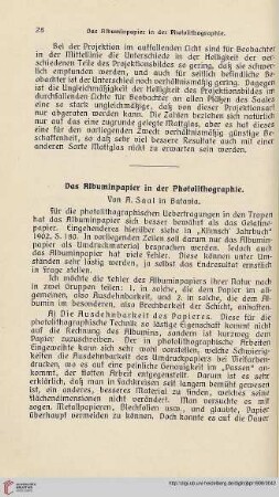 22: Das Albuminpapier in der Photolithographie