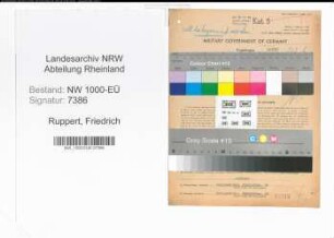 Entnazifizierung Friedrich Ruppert, geb. 25.05.1914 (Mechaniker)