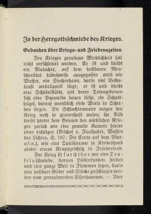 3, Gedanken über Kriegs- und Friedenszeiten