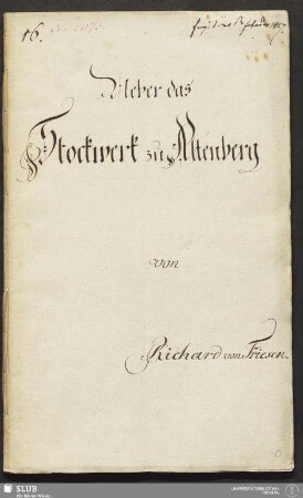 Ueber die Waßerhaltung auf Kurprinz Friedrich August Erbst: zu Großschirma - 18.6765 4.
