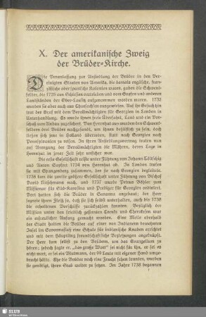 X. Der amerikanische Zweig der Brüder-Kirche
