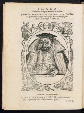 Imago Clarissimi & experientissimi Viri, Dn. Georgii Hambergeri ...