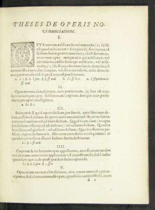 Theses De operis Novi nunciatione.