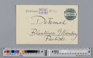 Postkarte an Richard Dehmel