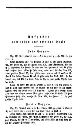 Aufgaben zum ersten und zweiten Buche.