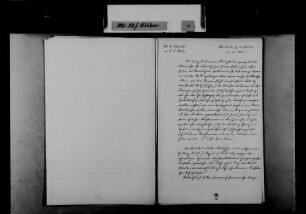 Schreiben von Andreas Schrickel, Karlsruhe, an Johann Ludwig Klüber: Eintritt von Karl Theodor von Fischer in das Kabinett Berstett