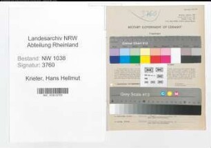 Entnazifizierung Hans Hellmut Krieter , geb. 30.09.1922 (Angestellter)