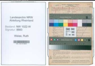Entnazifizierung Ruth Weise , geb. 14.10.1922 ()