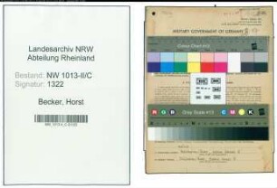Entnazifizierung Horst Becker , geb. 22.01.1920 (Handelsvertreter)