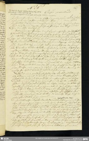 46) Ziller, (Denunziation einer katholischen Proselytenmacherei in Dresden dat. 19. Febr. 1824). 19. Jahrh.