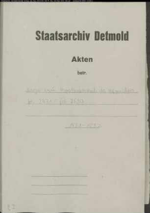 Belege zum Hypothekenbuch des Hofgerichtes folium 2471 - folium 2530