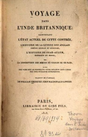 Voyage dans l'Inde britannique