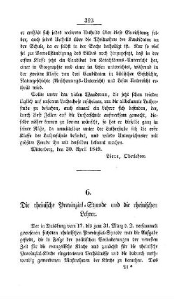 Die rheinische Provinzial-Synode und die rheinischen Lehrer