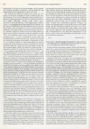 888-890 [Rezension] Jewett, Robert, The Thessalonian correspondence