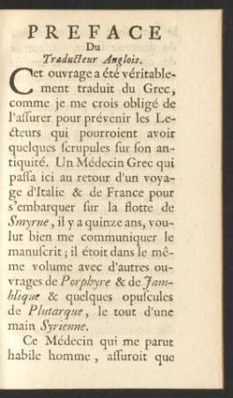 Preface Du Traducteur Anglois.