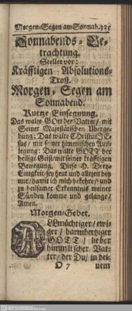 Sonnabends-Betrachtung
