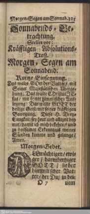 Sonnabends-Betrachtung