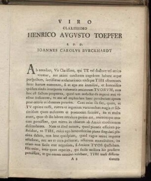 Viro Clarissimo Henrico Augusto Toepfer ...