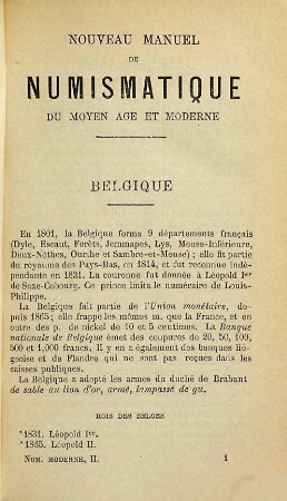 Nouveau manuel de numismatique dun moyen âge et moderne : Ouvr. accomp. d'un Atlas de 14 pl., T. 2, 1